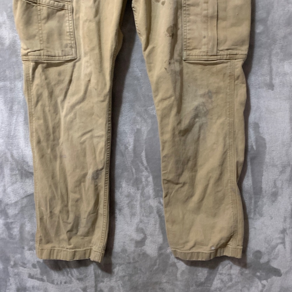 Carhartt 103574 253 Relaxed Fit Cargo Work Pants Mens 32x30 Tan Canvas Stained - Picture 5 of 15